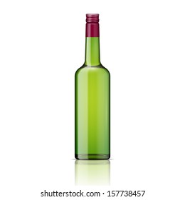Glass whiskey bottle with screw cap. Vector illustration. Glass bottle collection, item 3.