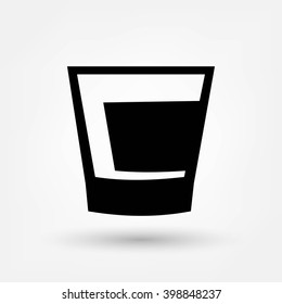 Glass of whiskey with ice