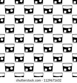 a glass of whiskey with ice icon in Pattern style