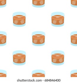 Glass glass of whiskey with ice.  single icon in cartoon style vector symbol stock illustration.