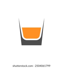 glass whiskey liquor alcohol beverage drink logo vector design