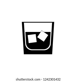 Glass of whiskey vector icon isolated on white background