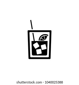 Glass of Whiskey vector icon. Simple flat symbol on white background