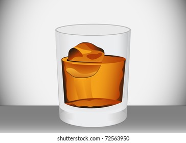 Glass of whiskey. Vector illustration (no mesh).