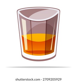 Vidrio de Vector de whisky aislado ilustración