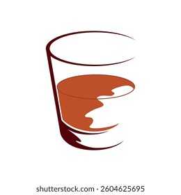 Glass of Whiskey Vector Logo Template