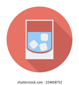Glass whit ice. Single flat color icon. Vector illustration.