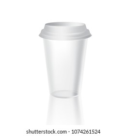 glass white with cover, template, vector