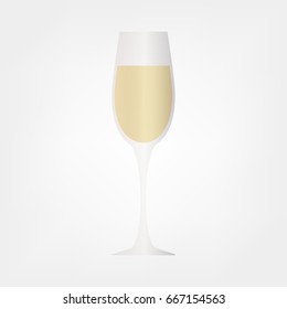 Glass with white wine