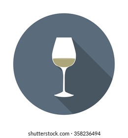 glass of white wine icon. vector illustration