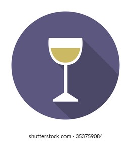 glass of white wine. vector illustration