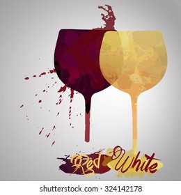 glass of white wine watercolor