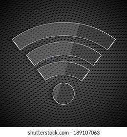 Glass wi-fi symbol. EPS10 vector