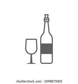 Glass and wind bottle icon vector in trendy flat style isolated on white background
