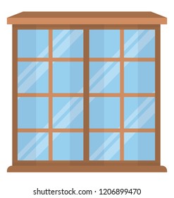 
Glass window with different blocks shape, room window 
