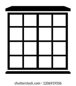 
Glass window with different blocks shape, room window 
