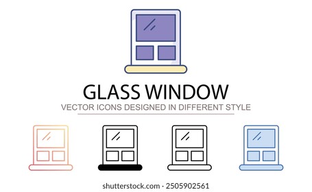Glasfenster-Symboldesign mit weißem Hintergrund - Stockgrafik