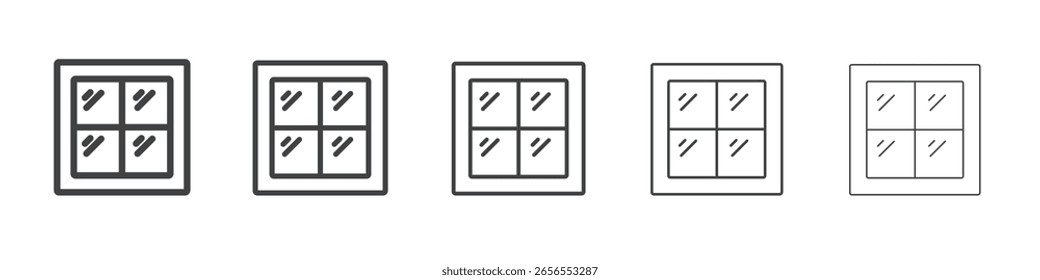 Ícone de janela de vidro ilustração simples logotipo arte