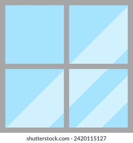 Glass Window Isolated Vector Illustration