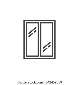 Glass Window Line Icon, Outline Vector Sign, Linear Pictogram Isolated On White. Symbol, Logo Illustration