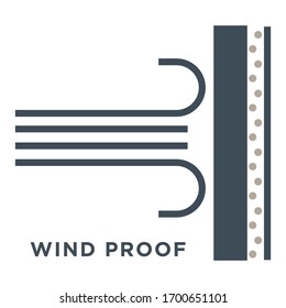 Glass or window properties isolated outline icon, material features linear symbols vector. Wind proof, weather conditions durability, precipitations reliable. Strength and quality, reflective surface