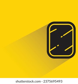glass window with shadow on yellow background