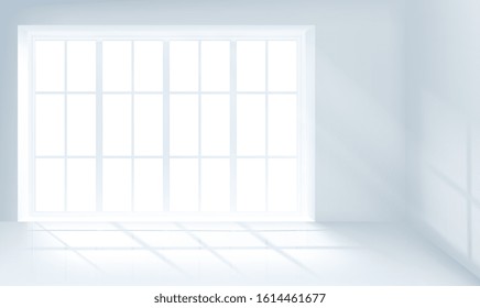 glass window sliding on white wall interior house