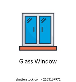 Glass Window vector filled outline Icon Design illustration. Miscellaneous Symbol on White background EPS 10 File