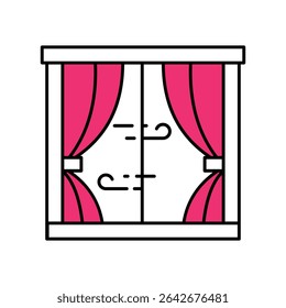Glass Window Vector Filled outline illustration style icon. EPS 10 file 