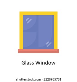 Glass Window Vector Flat Icon Design illustration. Housekeeping Symbol on White background EPS 10 File