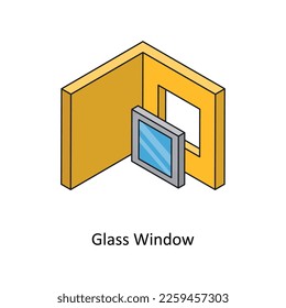 Glass Window Vector Isometric Filled Outline icon for your digital or print projects.