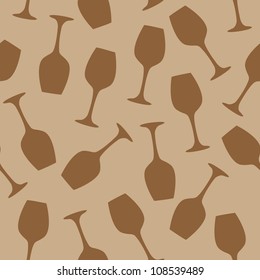 Glass of wine bar pattern seamless vector illustration