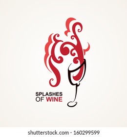 glass of wine with big splash