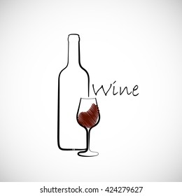 glass of wine and a bottle