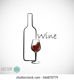 glass of wine and a bottle