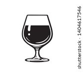 Glass of wine, brandy, cognac or whiskey. Wineglass icon. Snifter beer glass. Vector illustration isolated on white background.