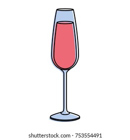 glass of wine or champagne drink liquor celebration icon vector illustration