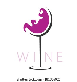 glass of wine color vector illustration