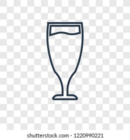 Glass of wine concept vector linear icon isolated on transparent background, Glass of wine concept transparency concept in outline style