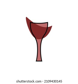 vaso de vino creativo logo diseño material vector