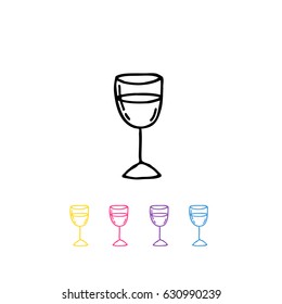 Glass Of Wine Doodle Icon