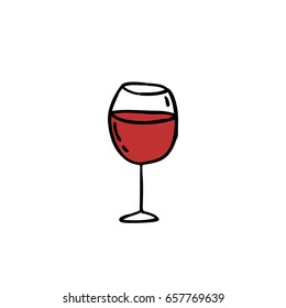 Glass Of Wine Doodle Icon