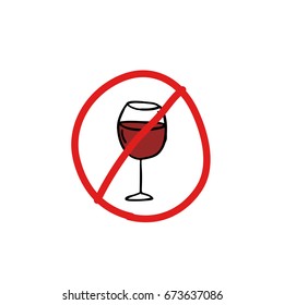 glass of wine doodle icon