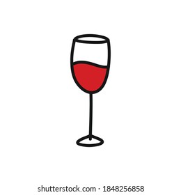 icono del doodle de vino, ilustración vectorial