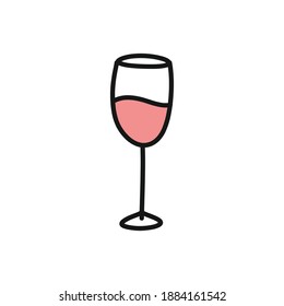 icono del doodle de vino, ilustración vectorial