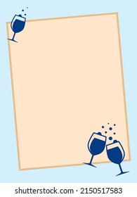 Vidrio elemento de vidrio de vino simple fondo vectorial azul claro