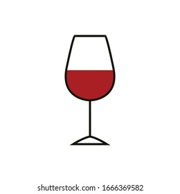 glass of wine flat icon, vector illustration