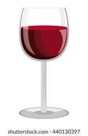 glass of wine  front view over isolated background,vector illustration