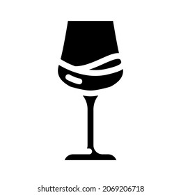 Glas Weinglyph Symbol Vektorgrafik.  unterschreiben. isoliertes Kontursymbol