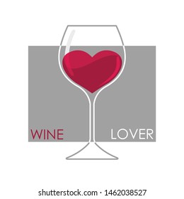 glass of wine with a heart inside